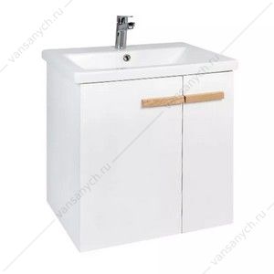 00-00001761 Тумба с раковиной VIANT Мюнхен COMO 60 2 ств подвесная белая VMUN60COBEL-T2STP рак. COMO 60 VIANT (Россия) купить в Тюмени (Ван Саныч™)