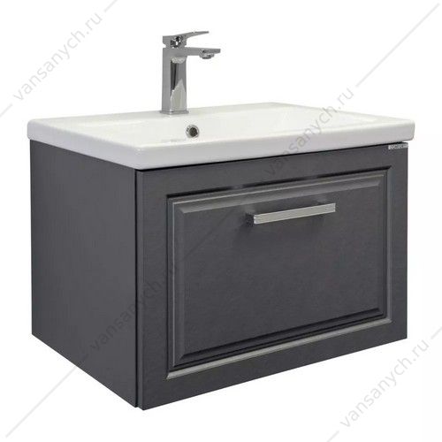Тумба с раковиной 60 Comforty Бросно-60П оружейная сталь, раковина Como 60, 00-00020428CF Comforty (Россия) купить в Тюмени (Ван Саныч™)