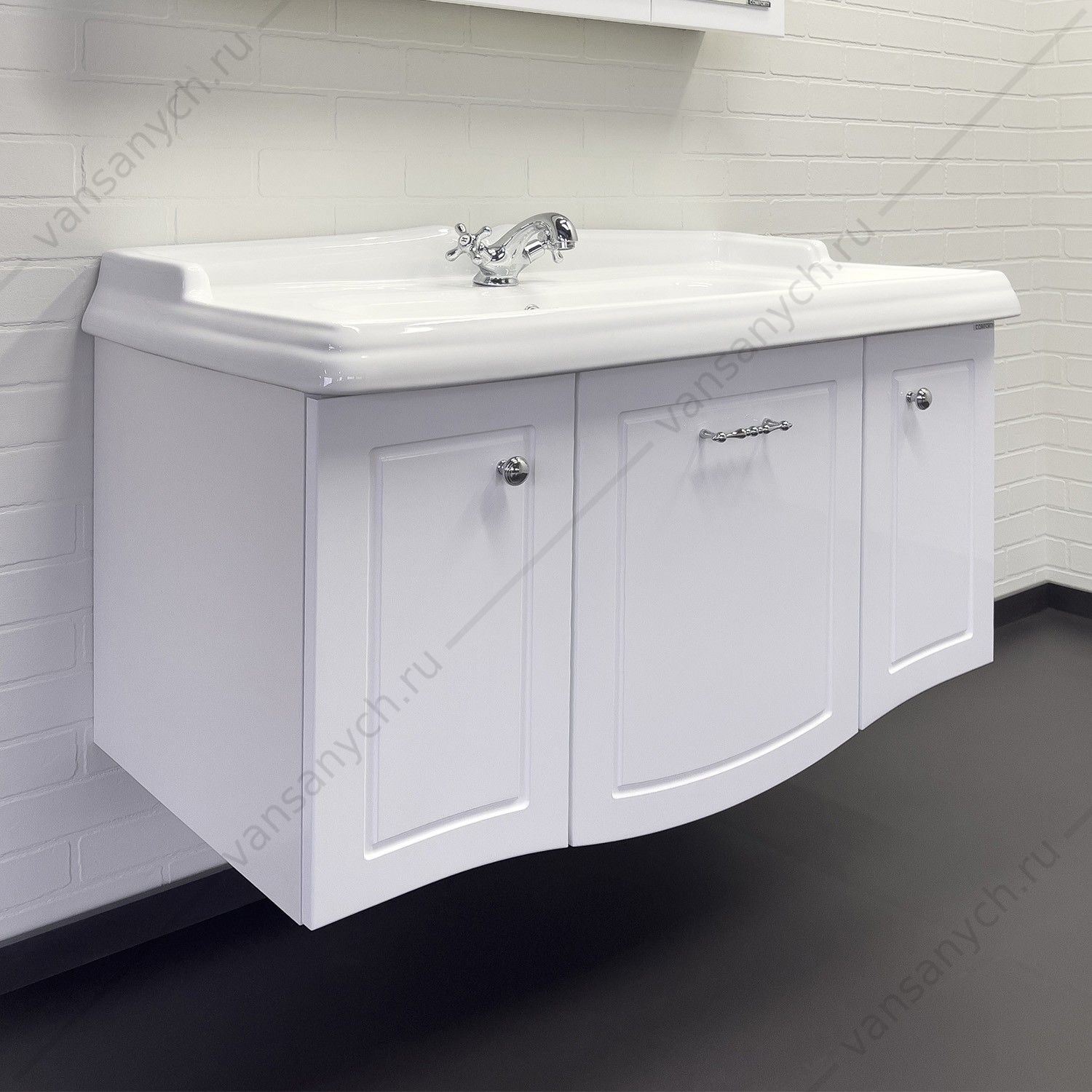 00-00019754 Тумба с раковиной 100 COMFORTY Палини-100 белый глянец раковина COMFORTY 3310 , 00-00019754CF Comforty (Россия) купить в Тюмени (Ван Саныч™)