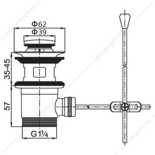 Донный клапан с переливом Articoli Vari CZR-SA2-01(02,03), хром Cezares (Италия) купить в Тюмени (Ван Саныч™)