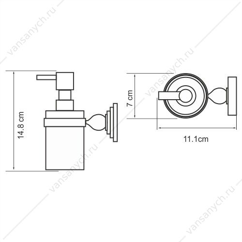 Дозатор для жидкого мыла, Aland K-8500, хром, К-85099 WasserKraft (Германия) купить в Тюмени (Ван Саныч™)